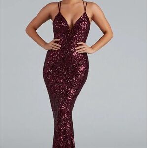 Windsor Deep Red Sequin Dress